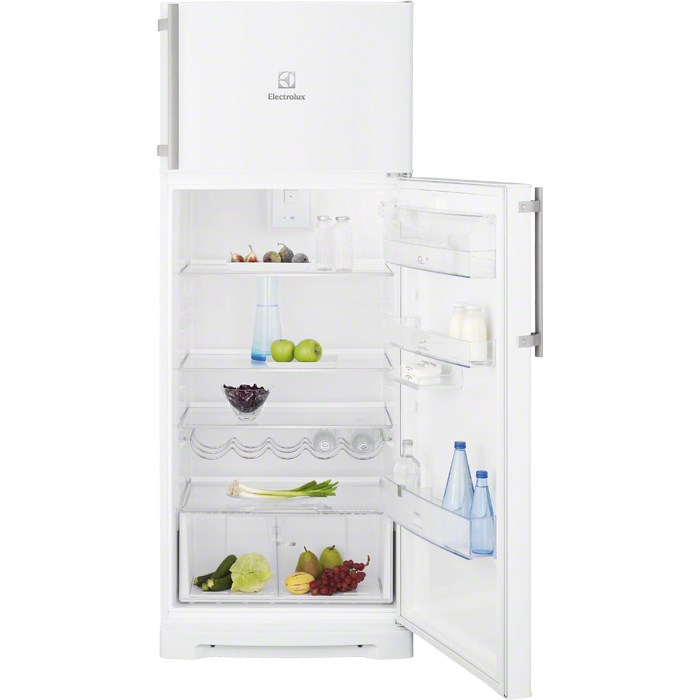 Statik soğutma sistemli, 70cm genişlikli buzdolabı. Fan ile sağlanan hava sirkülasyonu, raflarda eşi